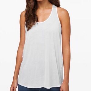 Women's White Lululemon Essential Tank Pleated